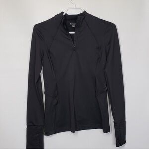 Athleta Black Zip Long Sleeve Pullover Jacket Top Back Pocket